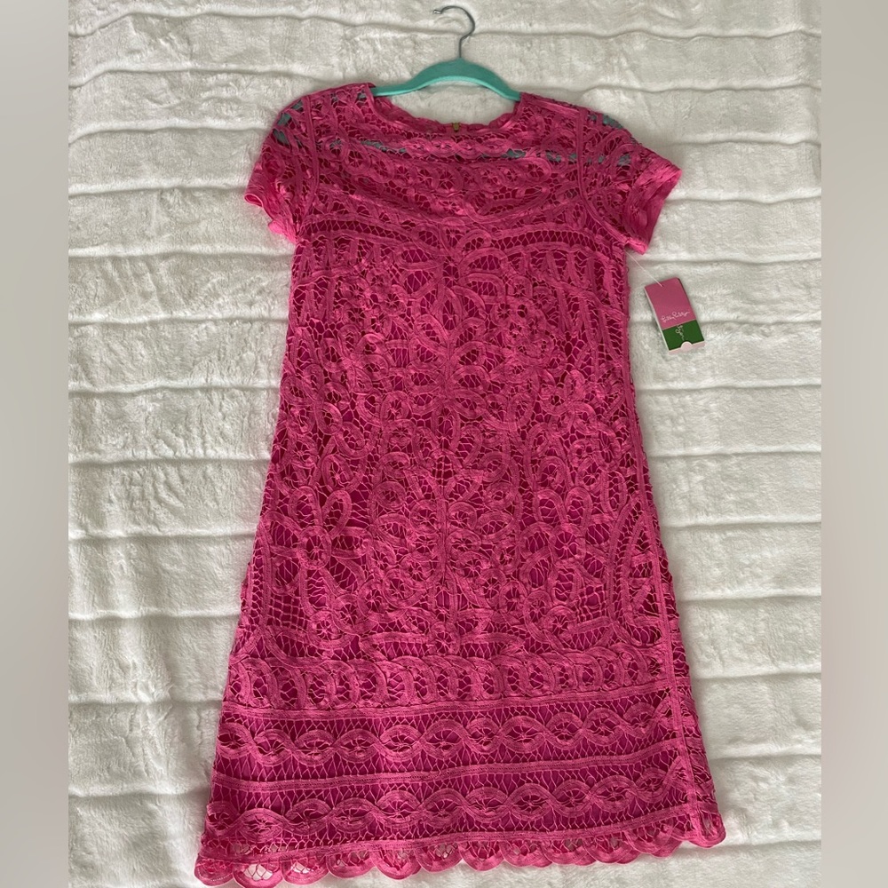 Lilly Pulitzer Lace Mariekate Dress Hot Pink